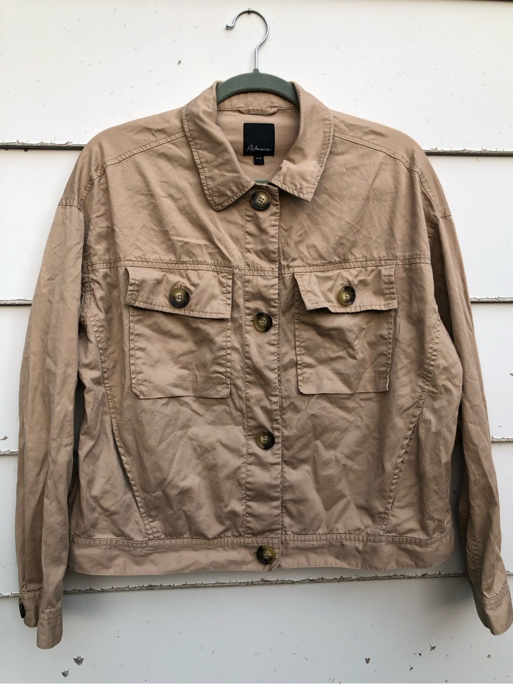 Y2K Reitmans Beige Lightweight Shirt Jacket Work Utility Coat